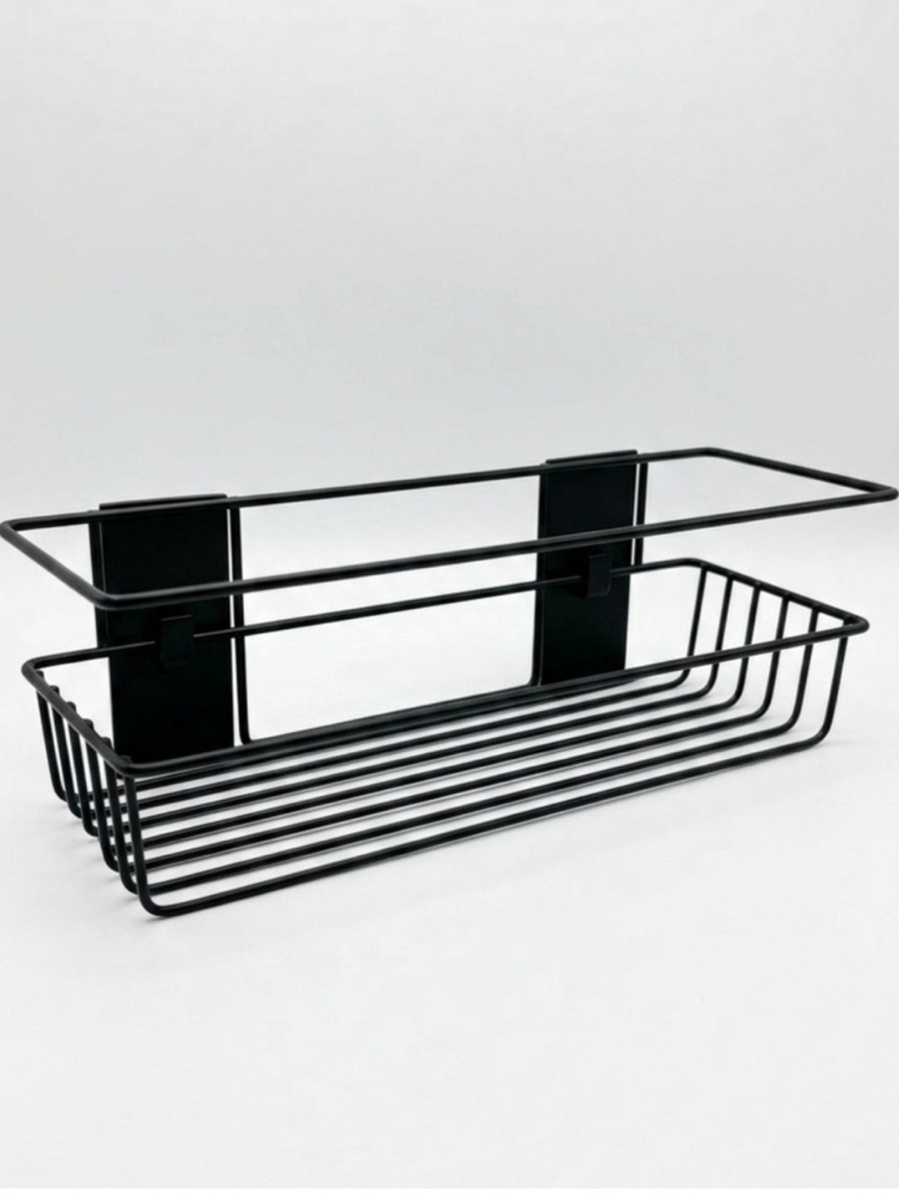 Like New Command Matte Black Bath Caddy Shower Shelf Rust Resistant Organization